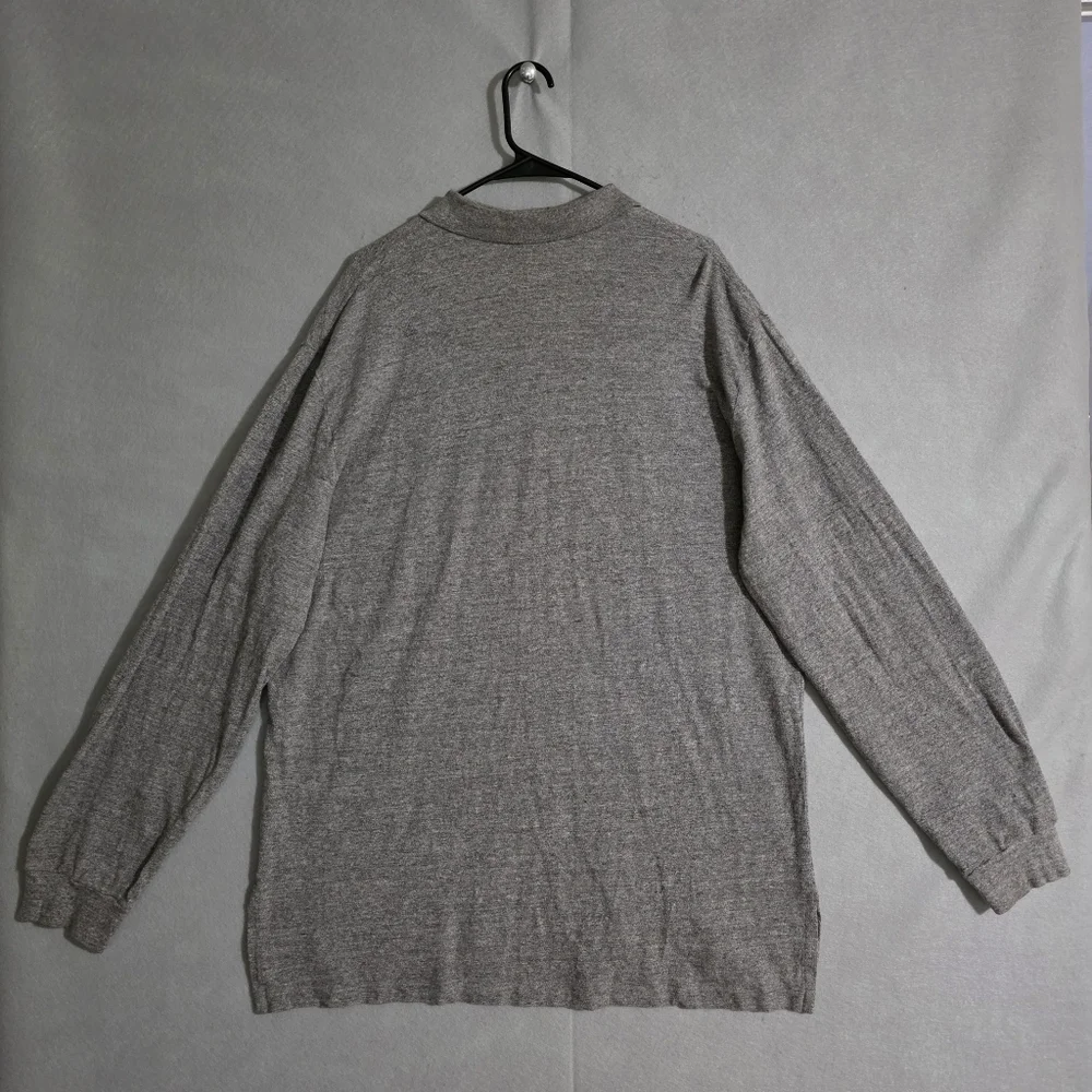 Polo Ralph Lauren Mens Gray Heathered Long Sleeve Polo 368044 Size XXL
